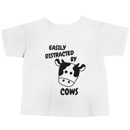 Easily distracted by cows white baby toddler Tshirt 2 Years