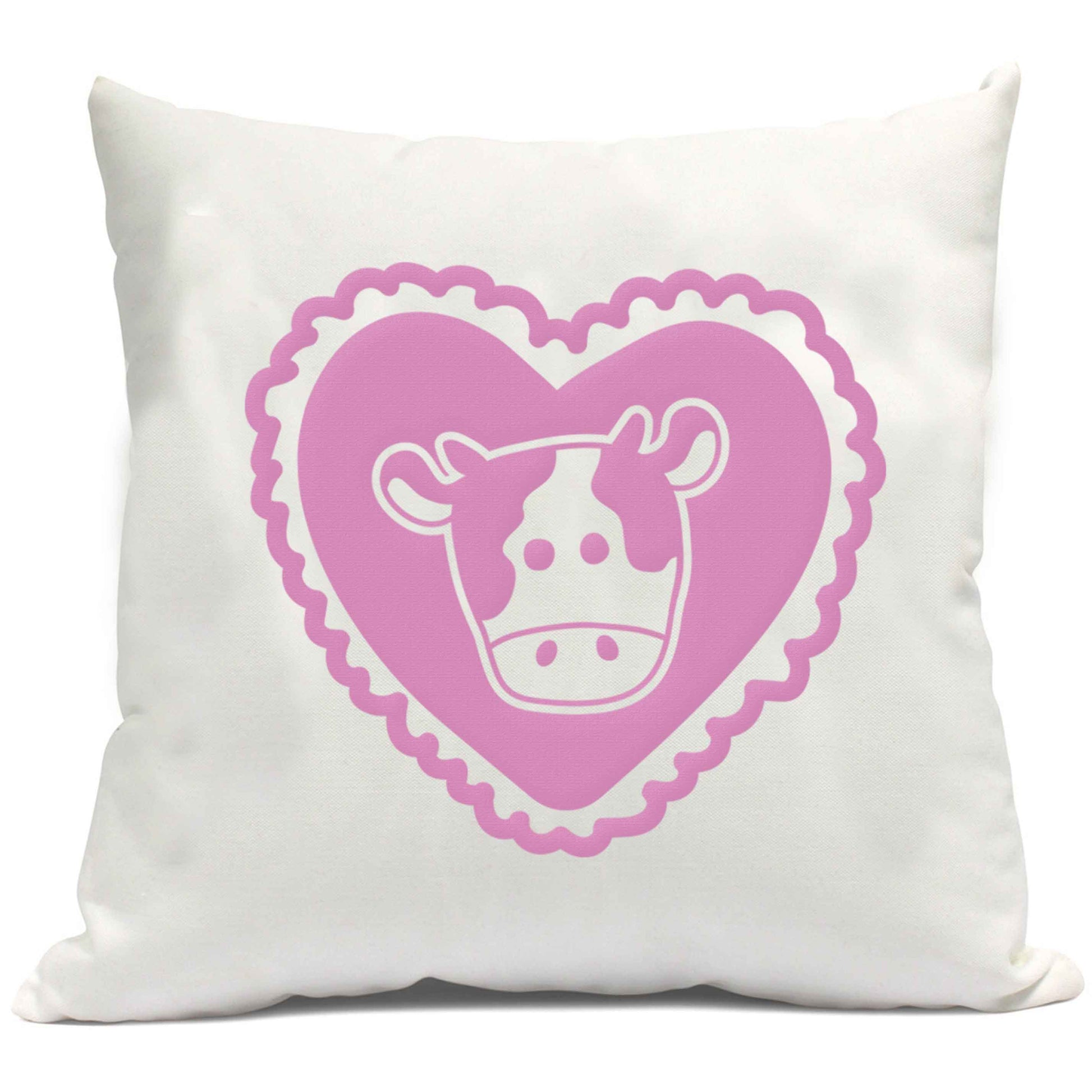 Cow heart illustration cushion cover