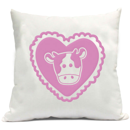 Cow heart illustration cushion cover