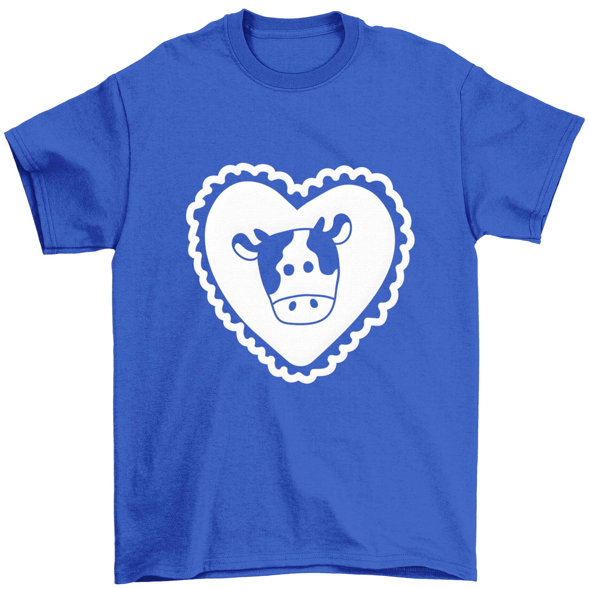Cow heart illustration Children's blue Tshirt 12-13 Years