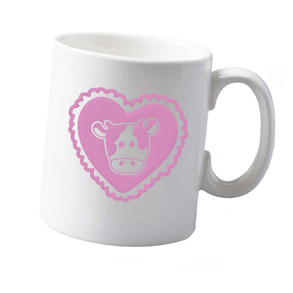 10 oz Cow heart illustration ceramic mug  both sides