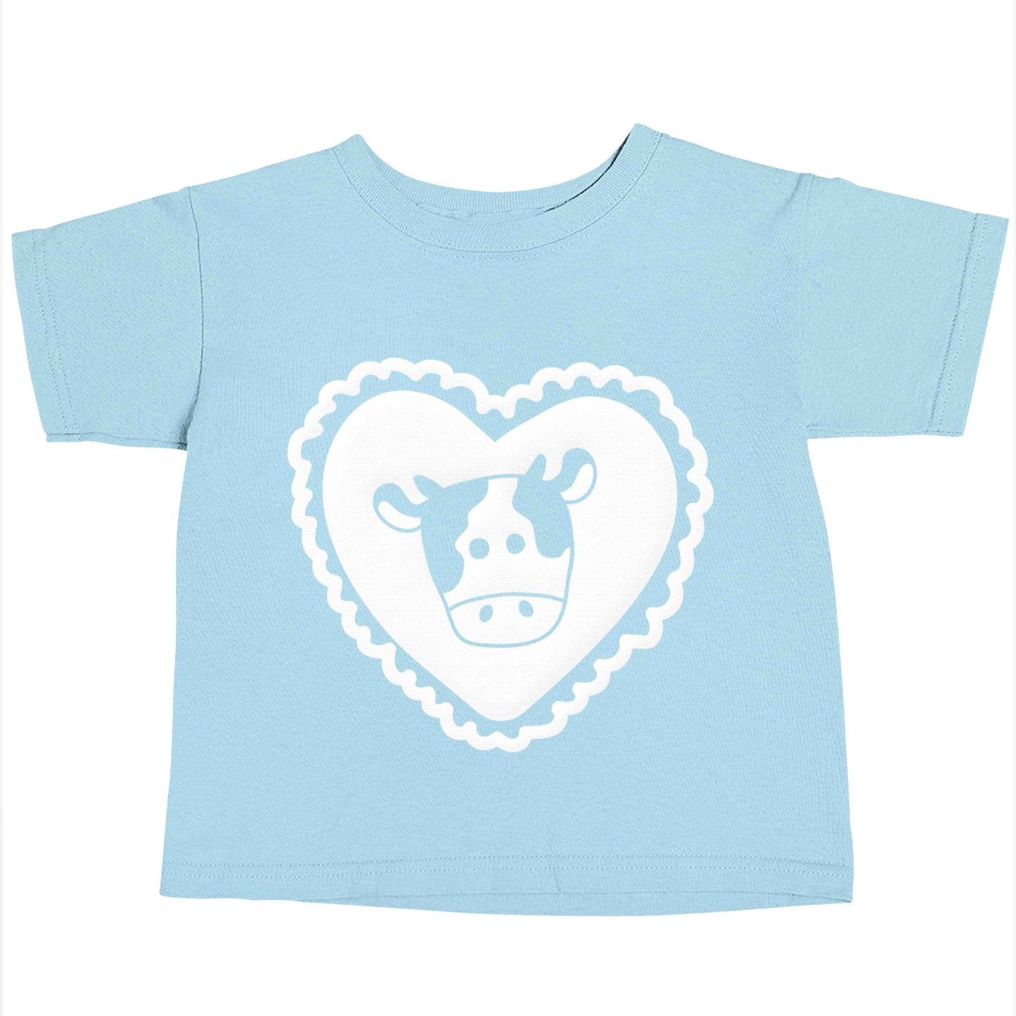 Cow heart illustration Children's light blue Tshirt 12-13 Years