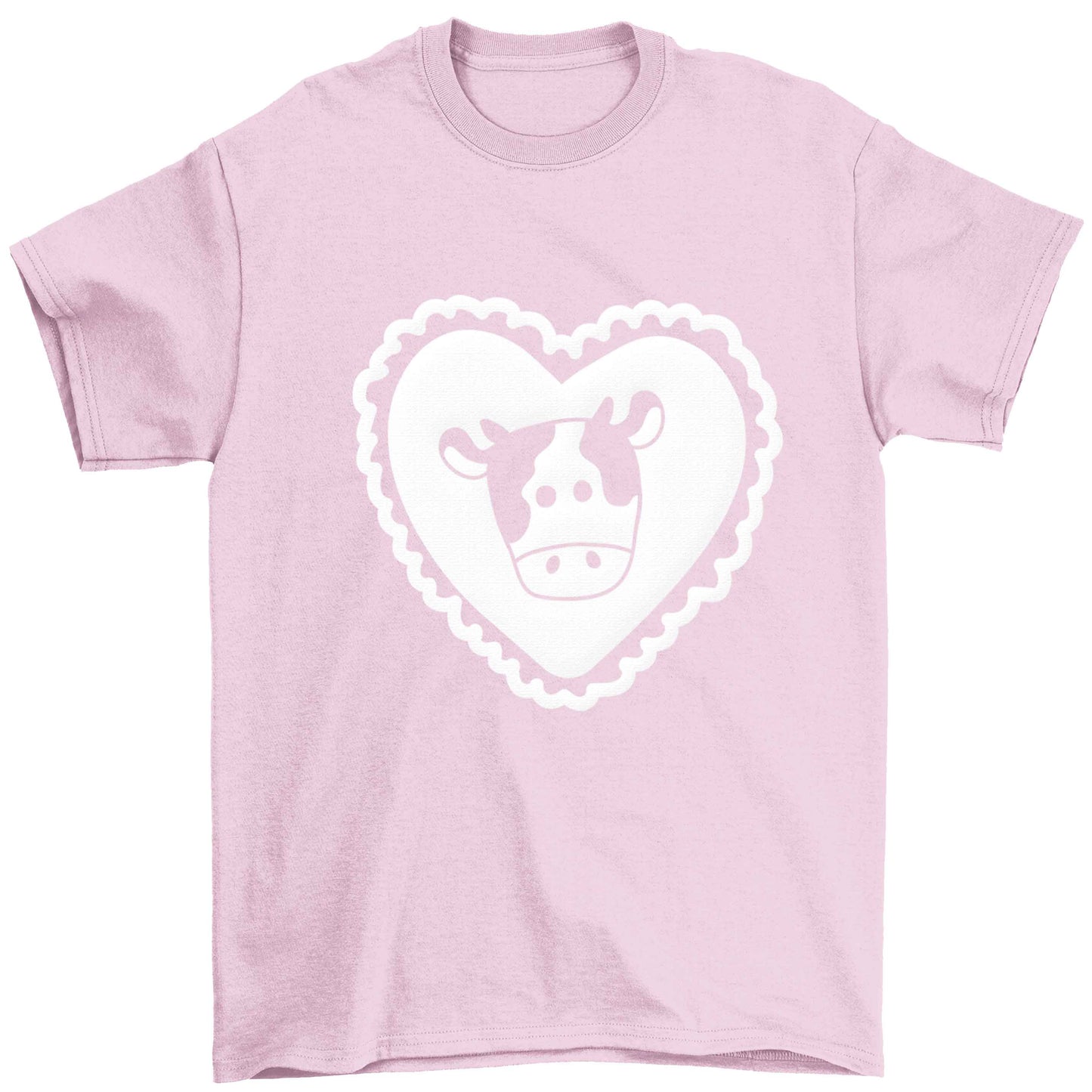 Cow heart illustration Children's light pink Tshirt 12-13 Years