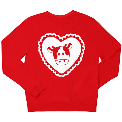 Cow heart illustration children's grey sweater 12-13 Years