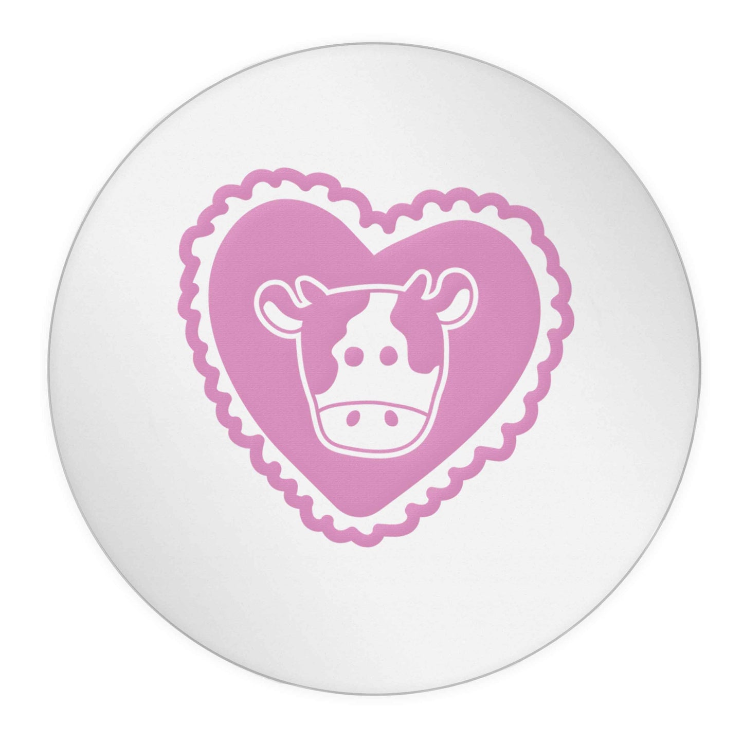 Cow heart illustration 24 @ 45mm matt circle stickers