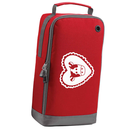 Cow heart illustration red sports shoe bag horizontal print