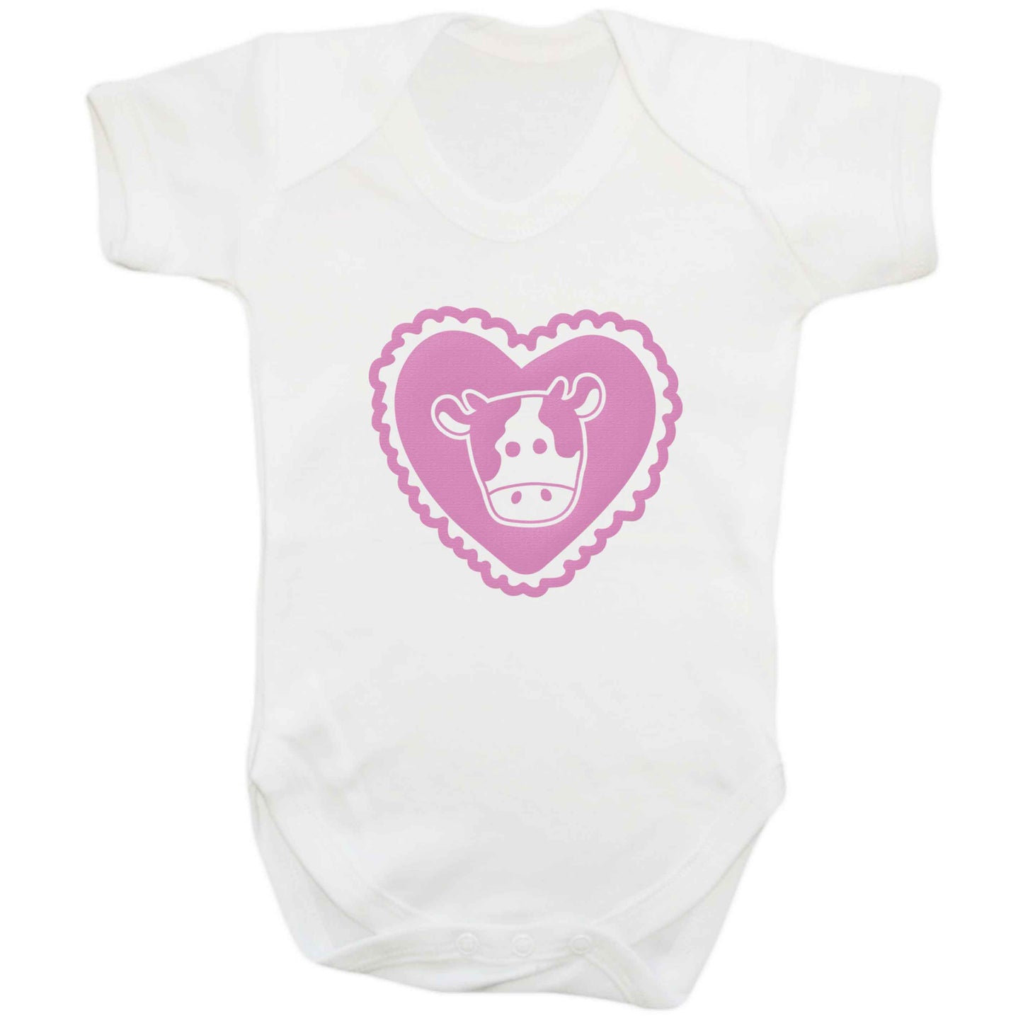 Cow heart illustration baby bodysuit white 18-24 months