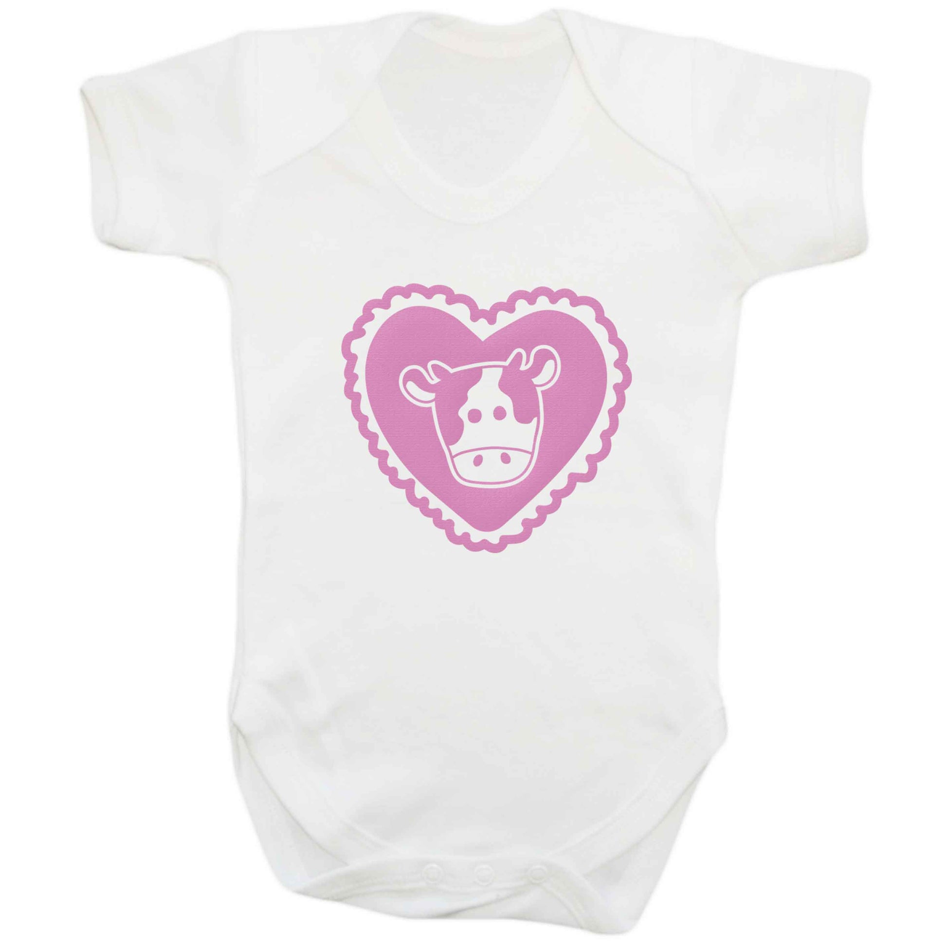 Cow heart illustration baby bodysuit white 18-24 months