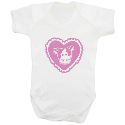 Cow heart illustration baby bodysuit white 18-24 months