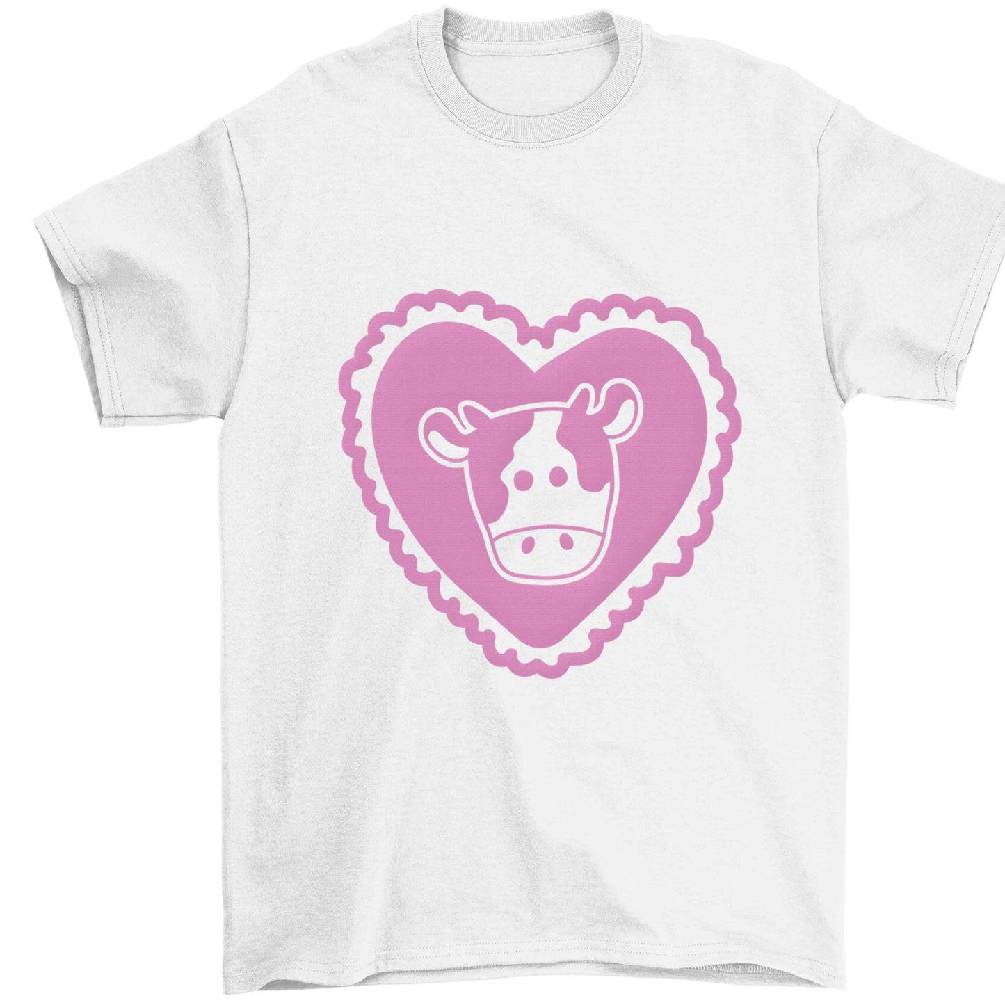 Cow heart illustration Children's white Tshirt 12-13 Years