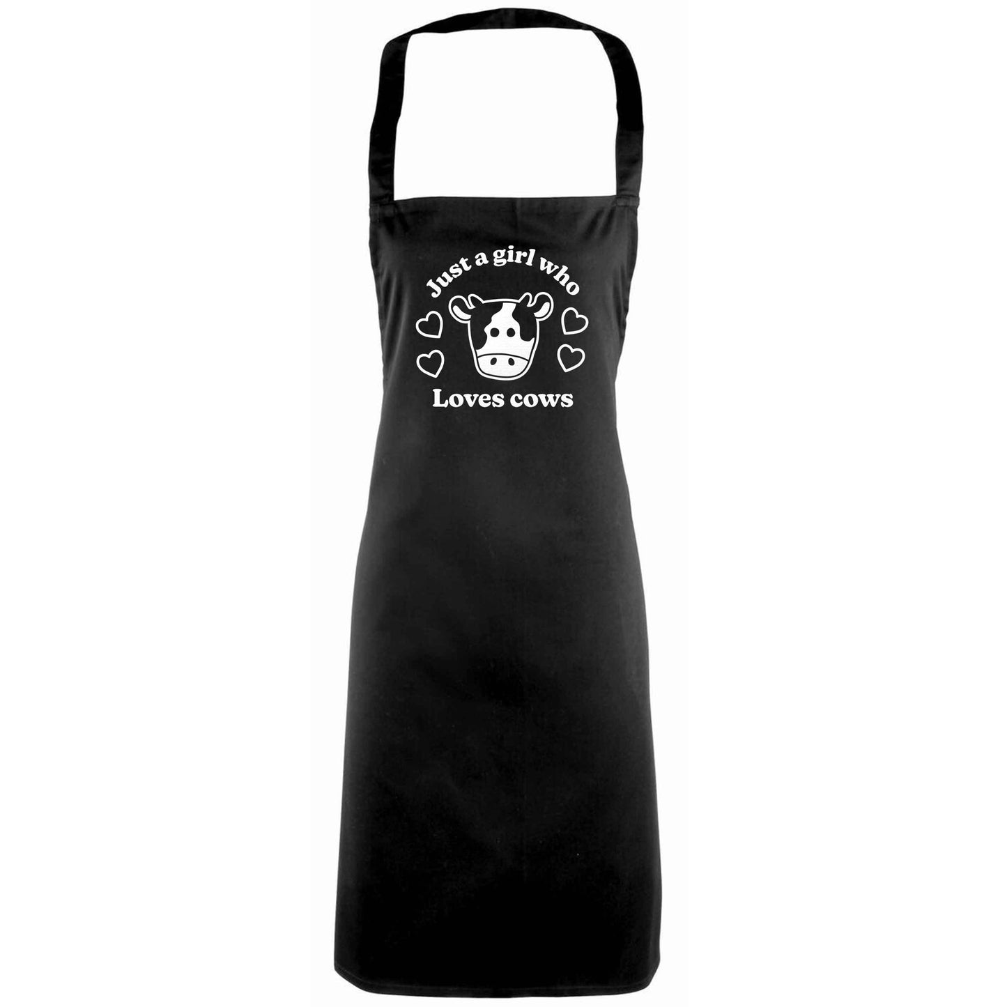 Just a girl who loves cows adults black apron