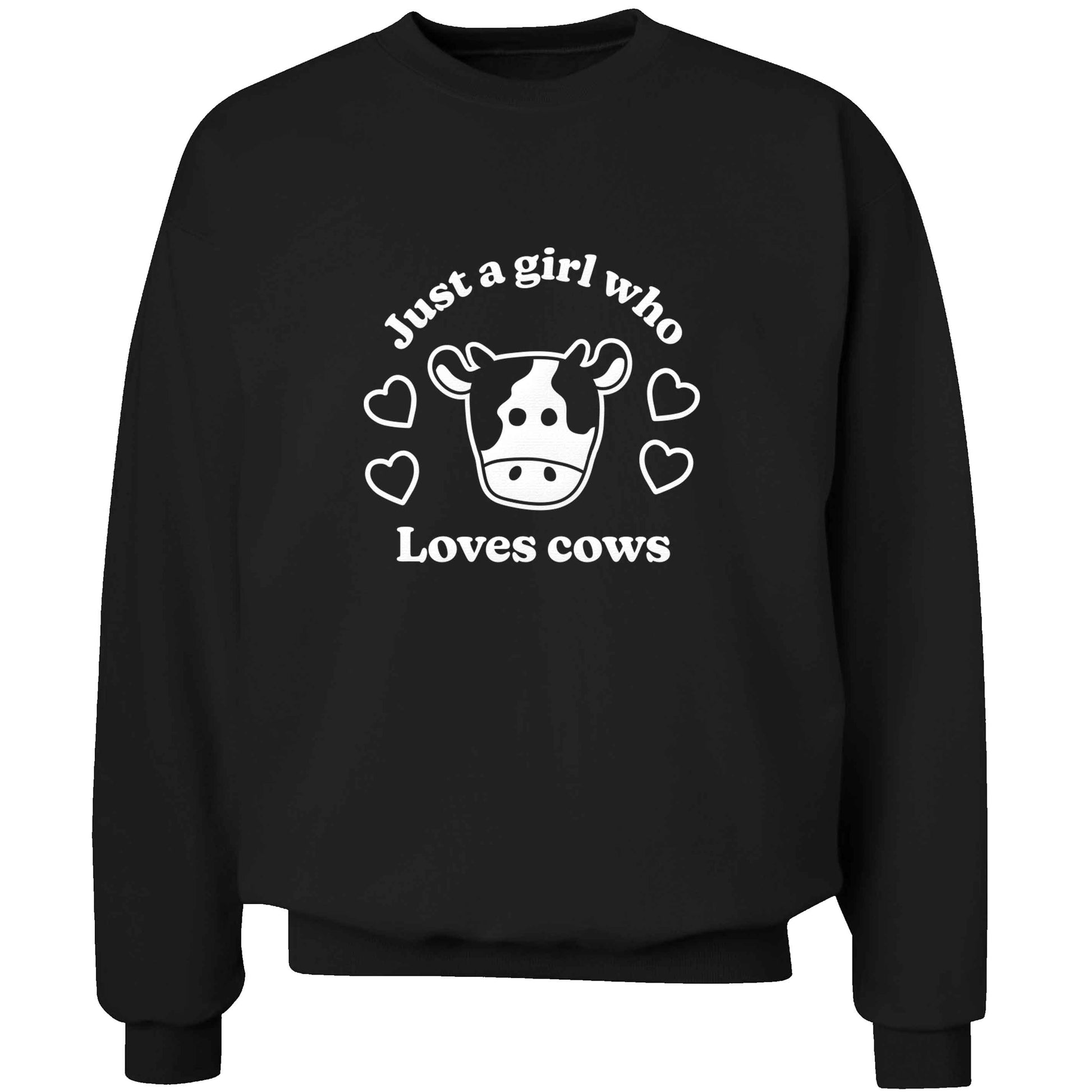 Just a girl who loves cows adult's unisex black sweater 2XL