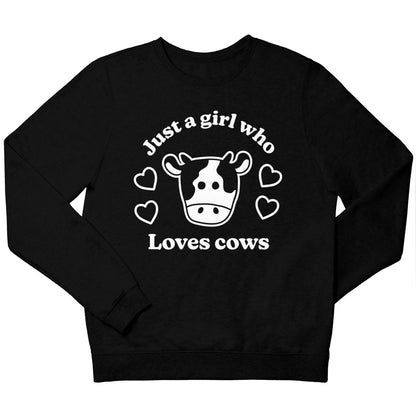Just a girl who loves cows children's black sweater 12-13 Years