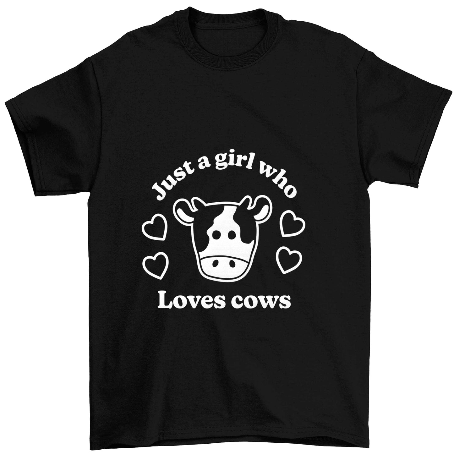 Just a girl who loves cows Children's black Tshirt 12-13 Years