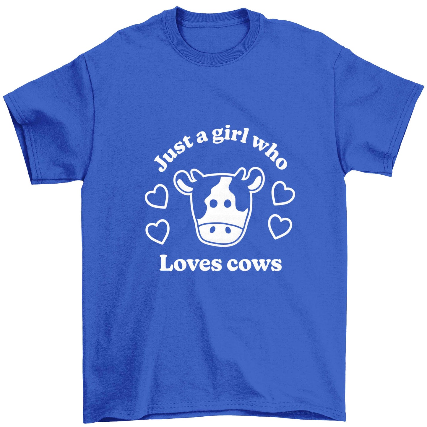 Just a girl who loves cows Children's blue Tshirt 12-13 Years