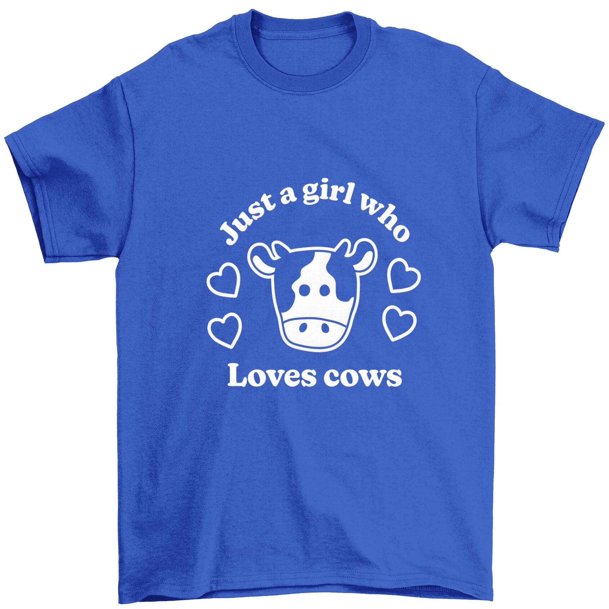 Just a girl who loves cows Children's blue Tshirt 12-13 Years