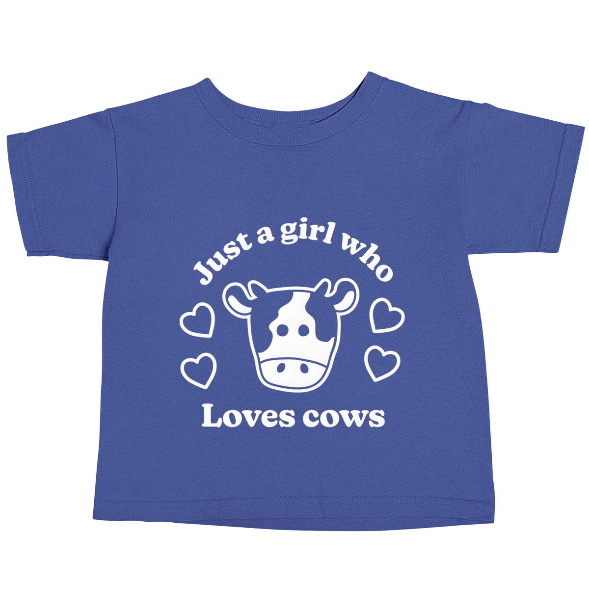 Just a girl who loves cows blue baby toddler Tshirt 2 Years