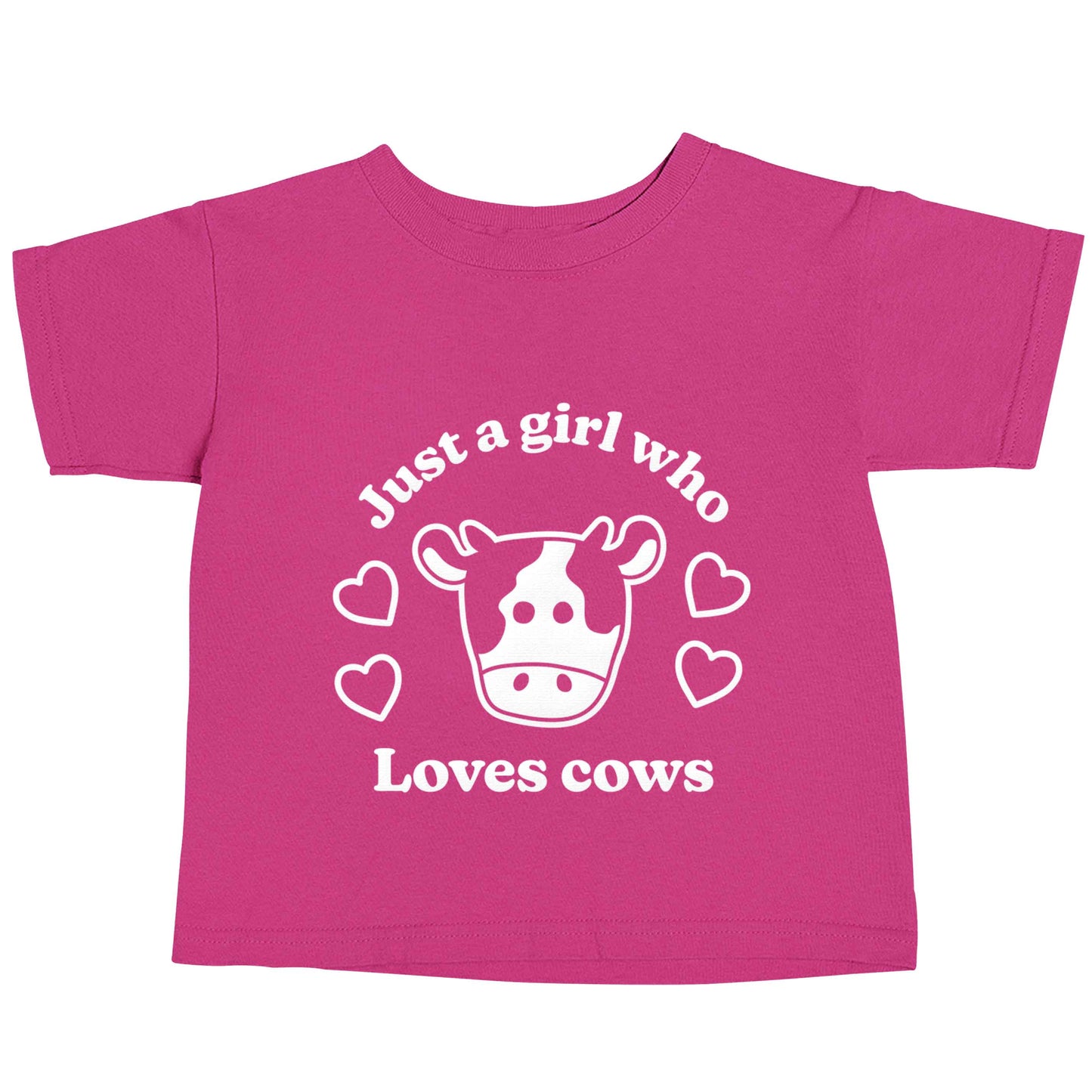Just a girl who loves cows pink baby toddler Tshirt 2 Years