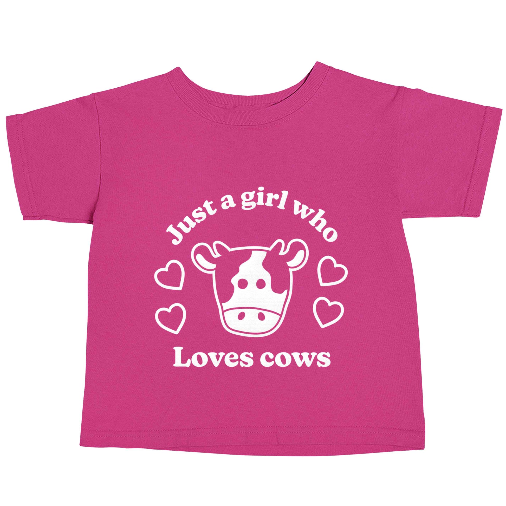 Just a girl who loves cows pink baby toddler Tshirt 2 Years