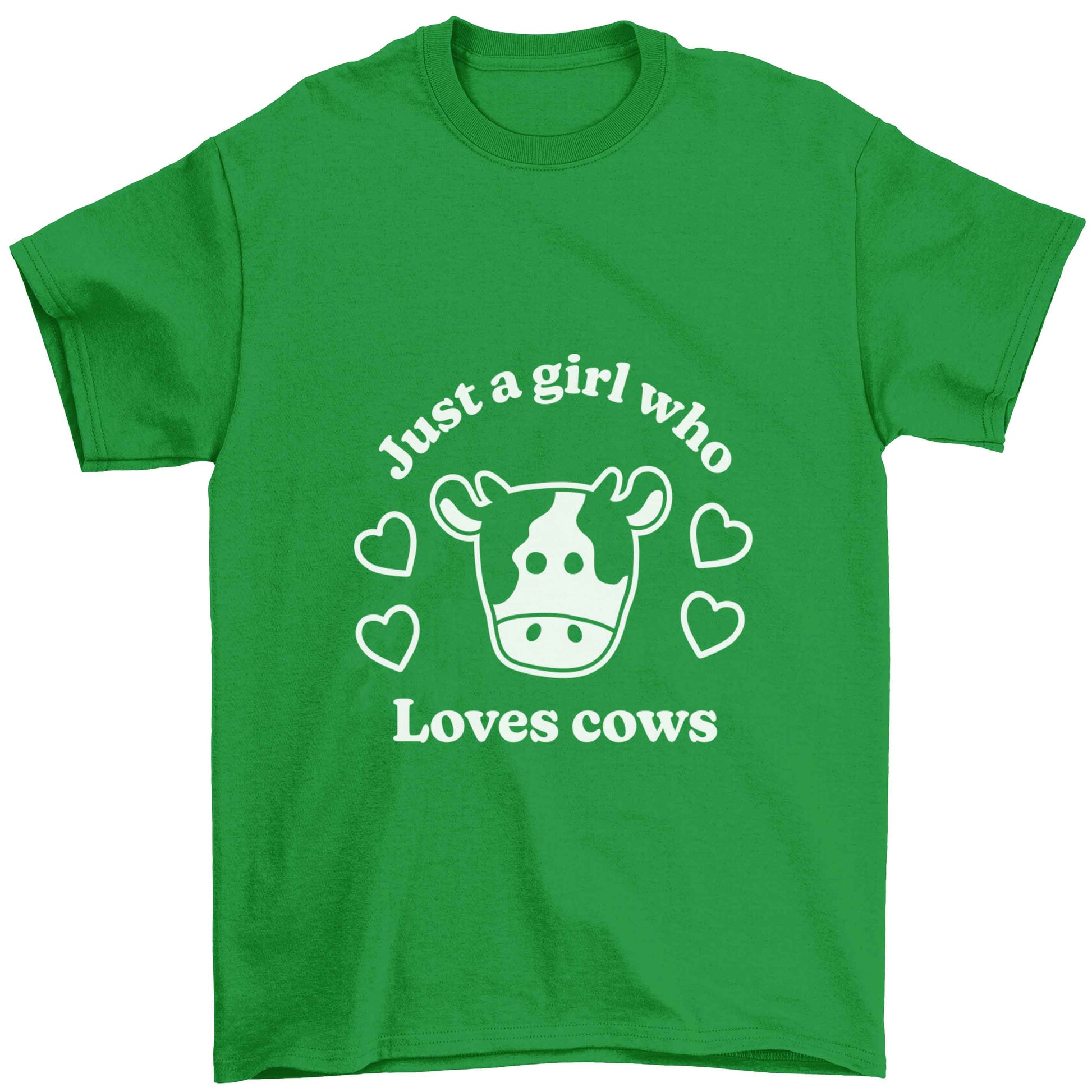 Just a girl who loves cows Children's green Tshirt 12-13 Years