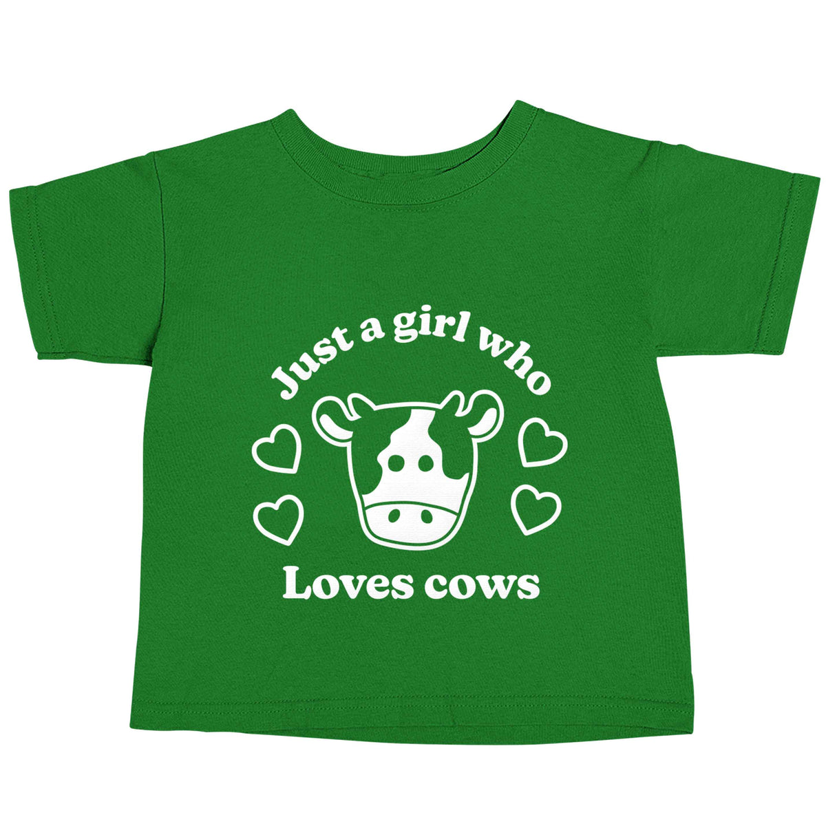 Just a girl who loves cows green baby toddler Tshirt 2 Years