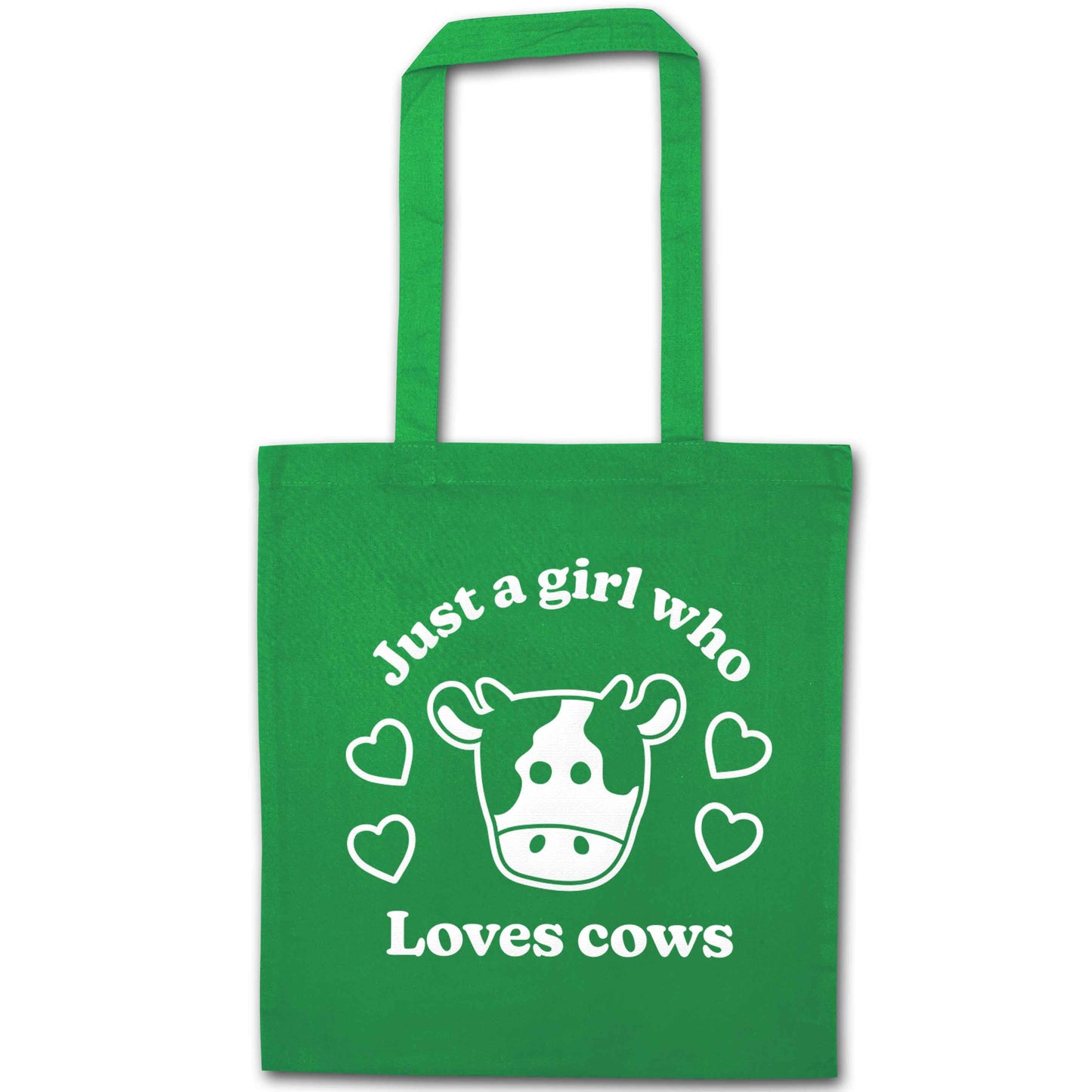 Just a girl who loves cows green tote bag