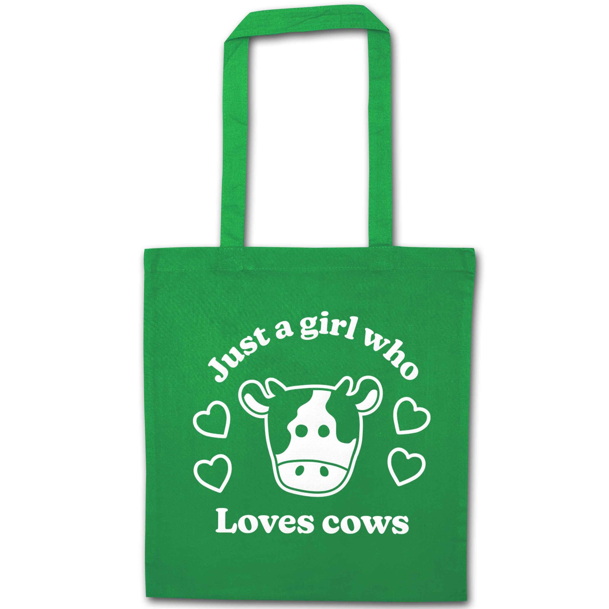 Just a girl who loves cows green tote bag