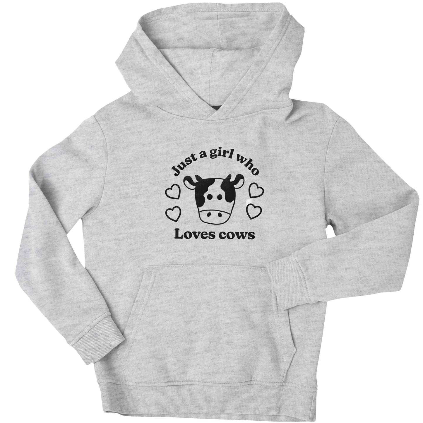 Just a girl who loves cows children's grey hoodie 12-13 Years