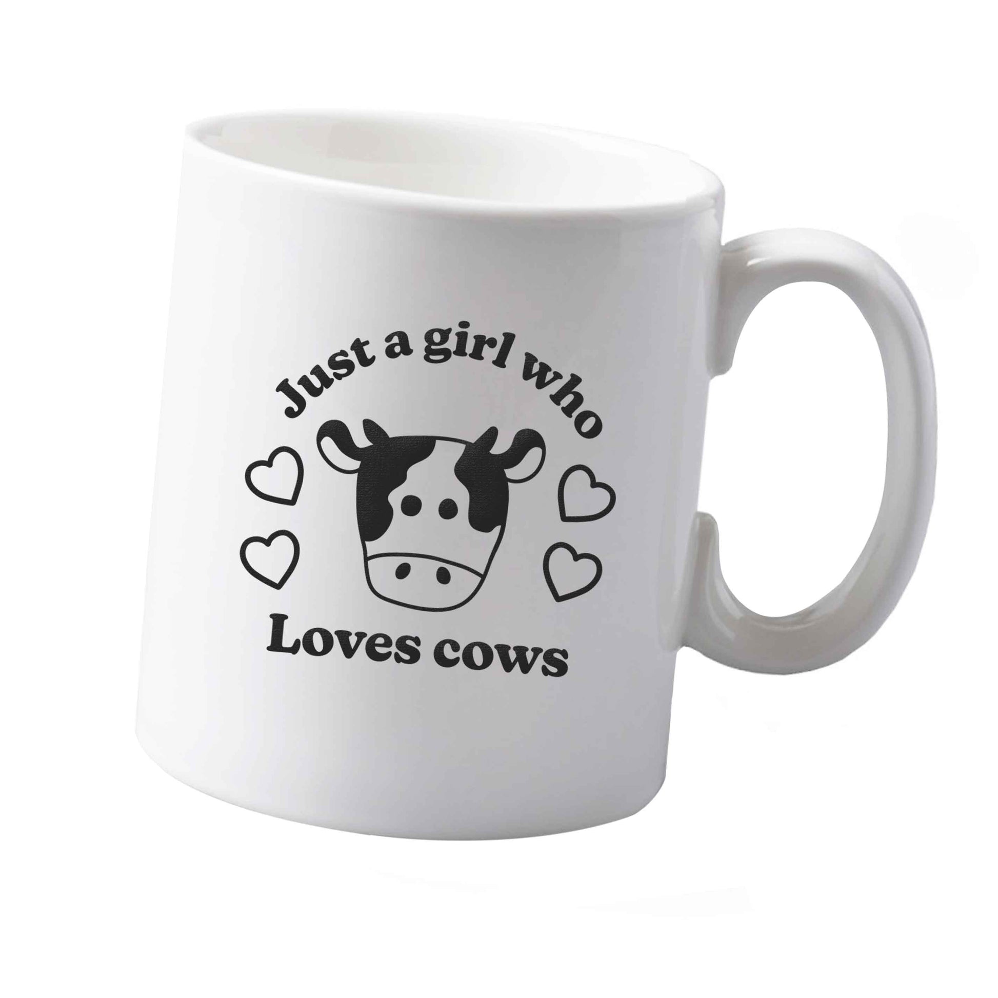 10 oz Just a girl who loves cows ceramic mug  both sides