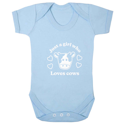 Just a girl who loves cows baby bodysuit pale blue 18-24 months