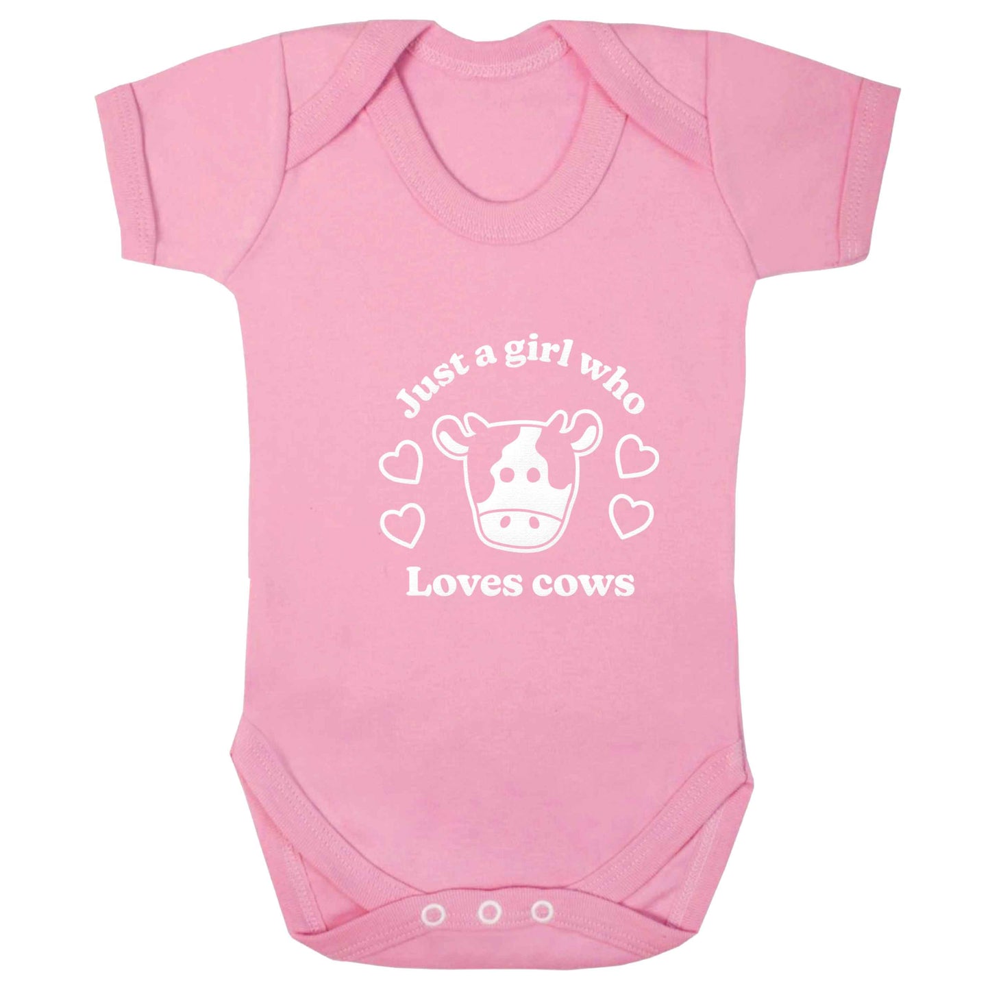 Just a girl who loves cows baby bodysuit pale pink 18-24 months