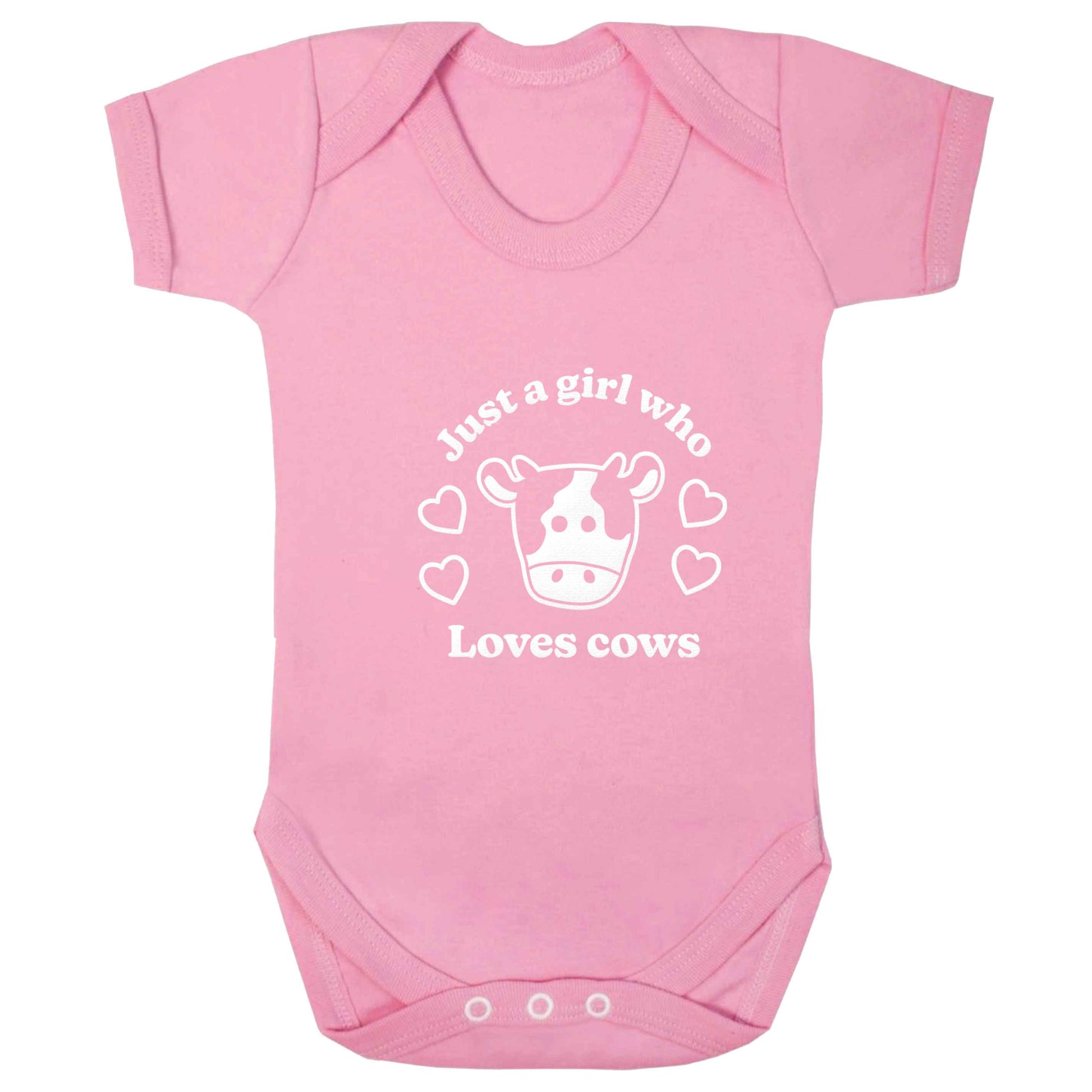 Just a girl who loves cows baby bodysuit pale pink 18-24 months