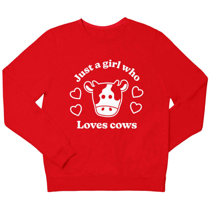 Just a girl who loves cows children's grey sweater 12-13 Years