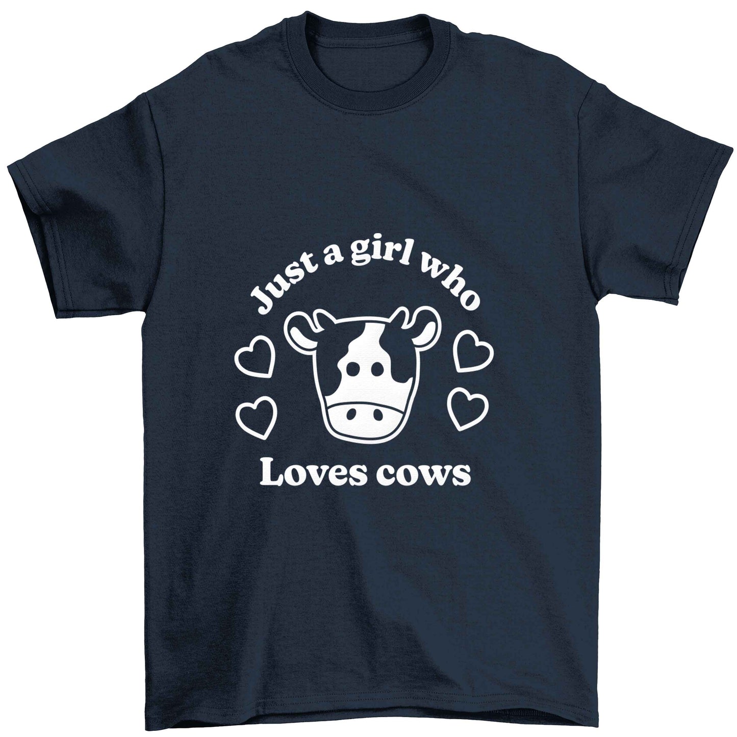 Just a girl who loves cows Children's navy Tshirt 12-13 Years
