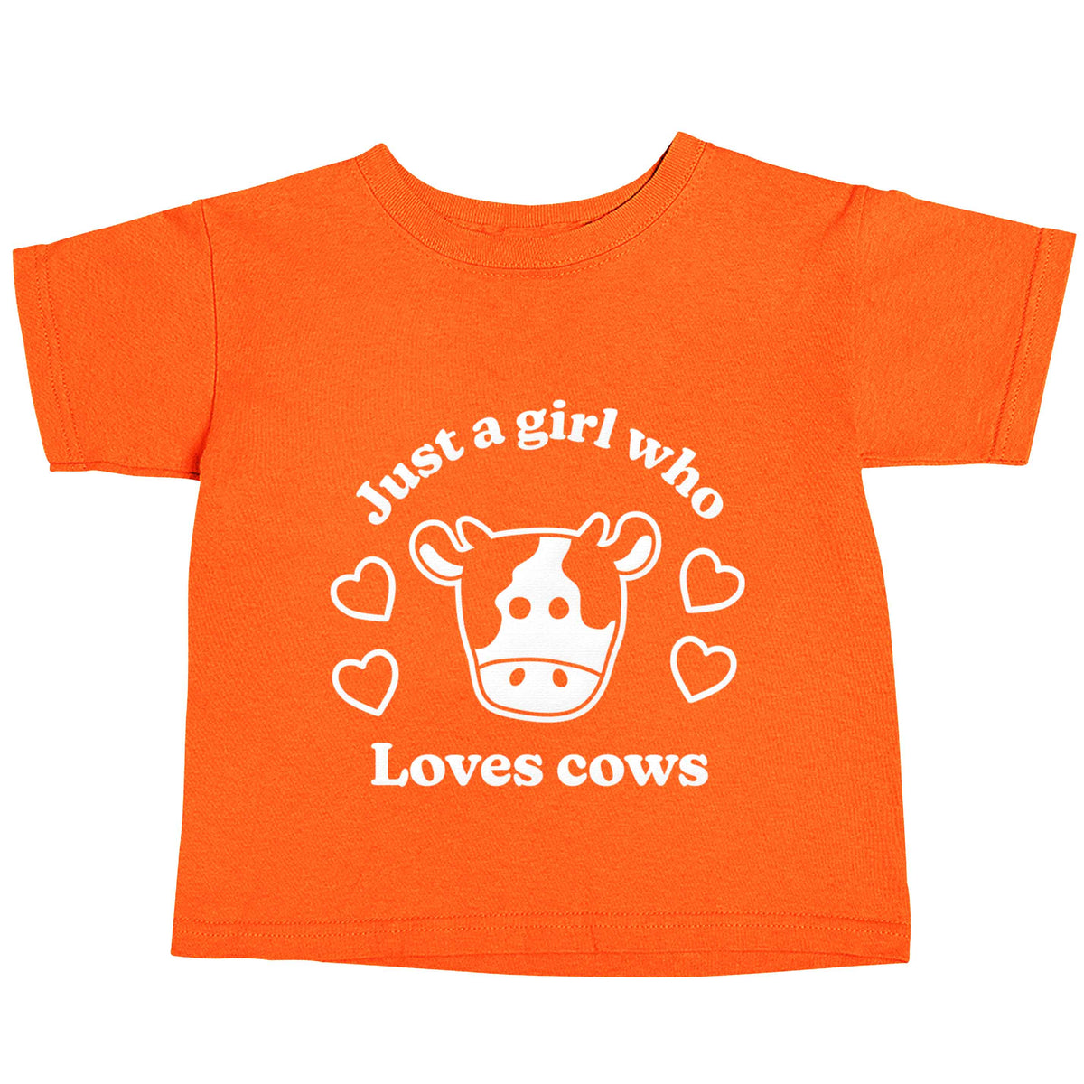 Just a girl who loves cows orange baby toddler Tshirt 2 Years