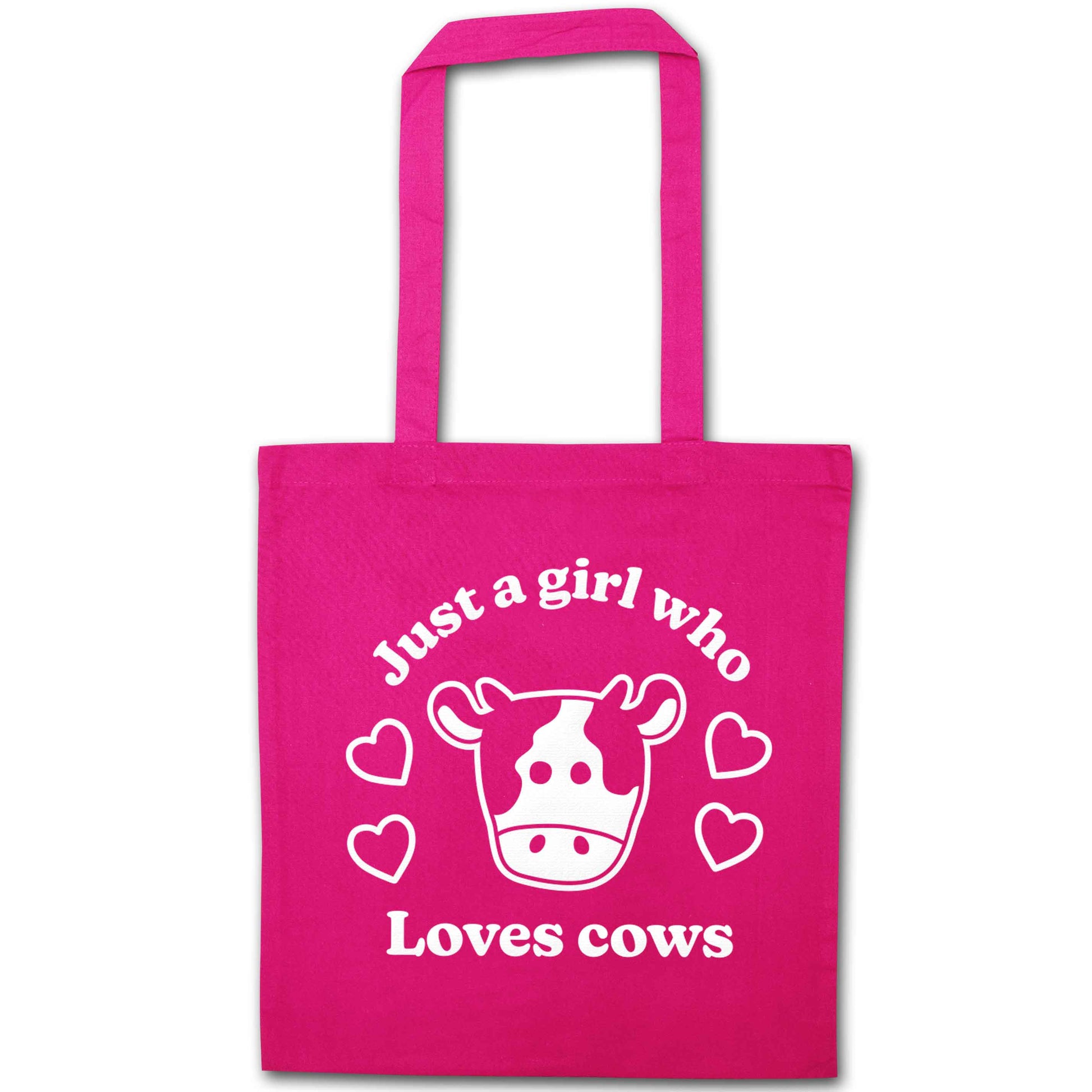 Just a girl who loves cows pink tote bag
