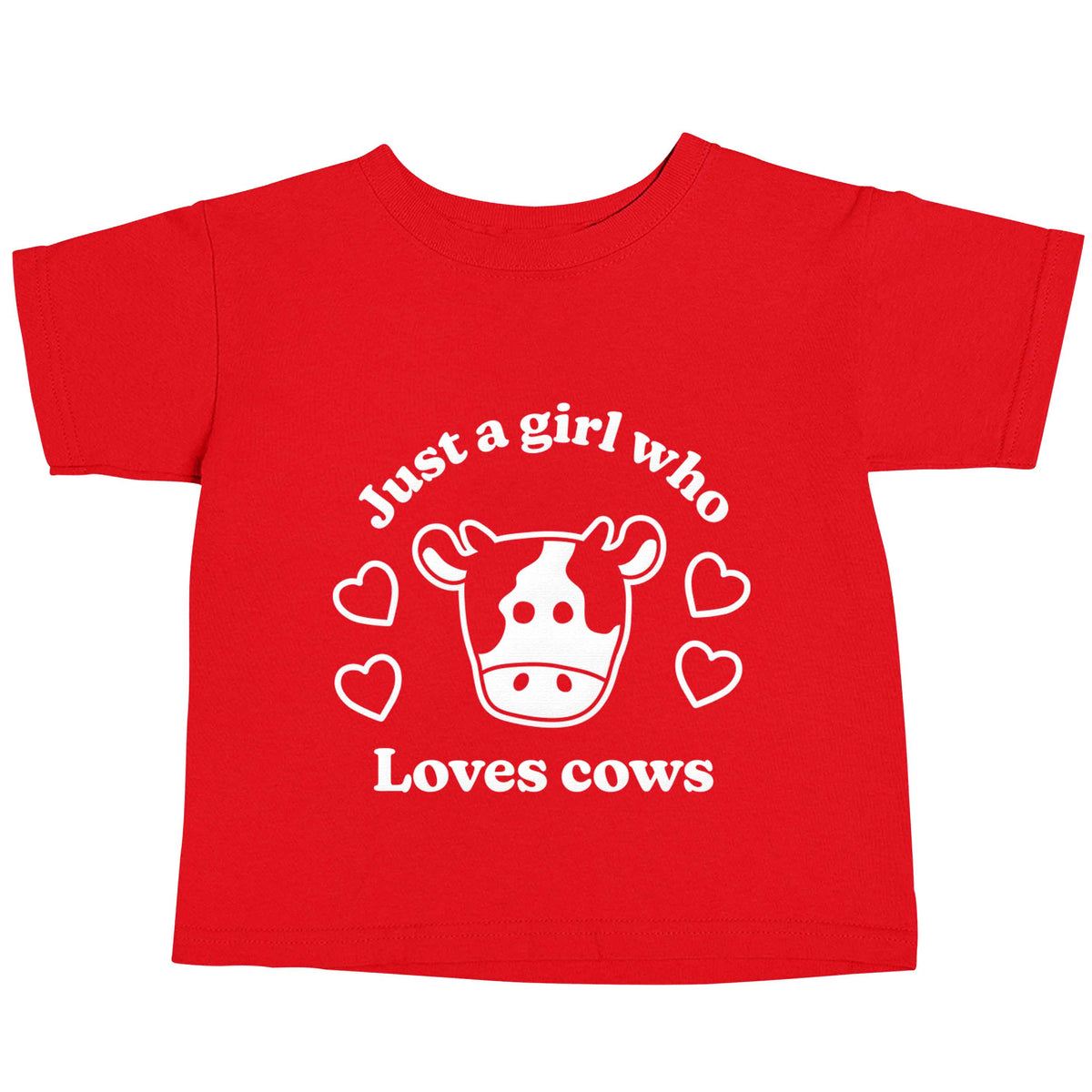 Just a girl who loves cows red baby toddler Tshirt 2 Years