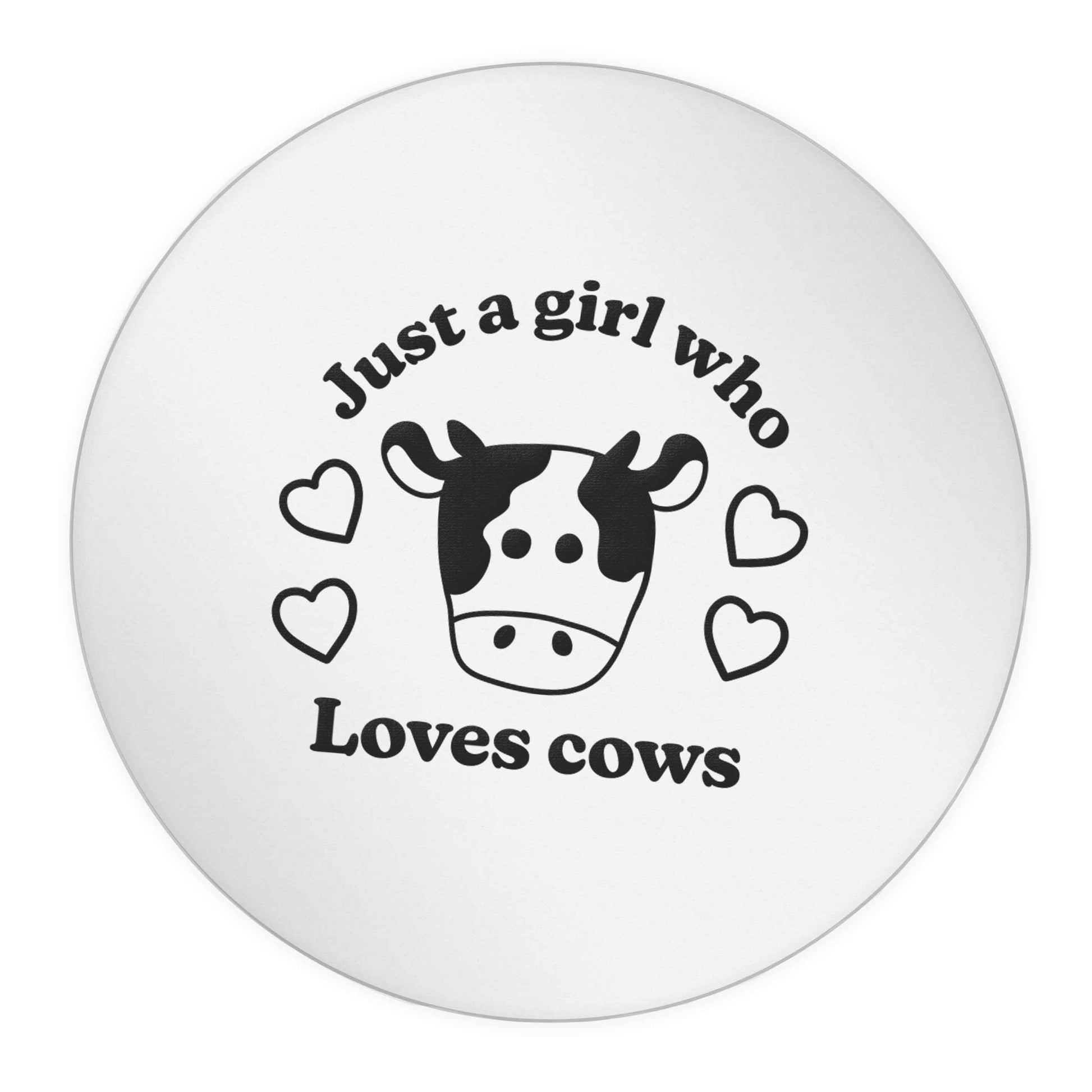 Just a girl who loves cows 24 @ 45mm matt circle stickers