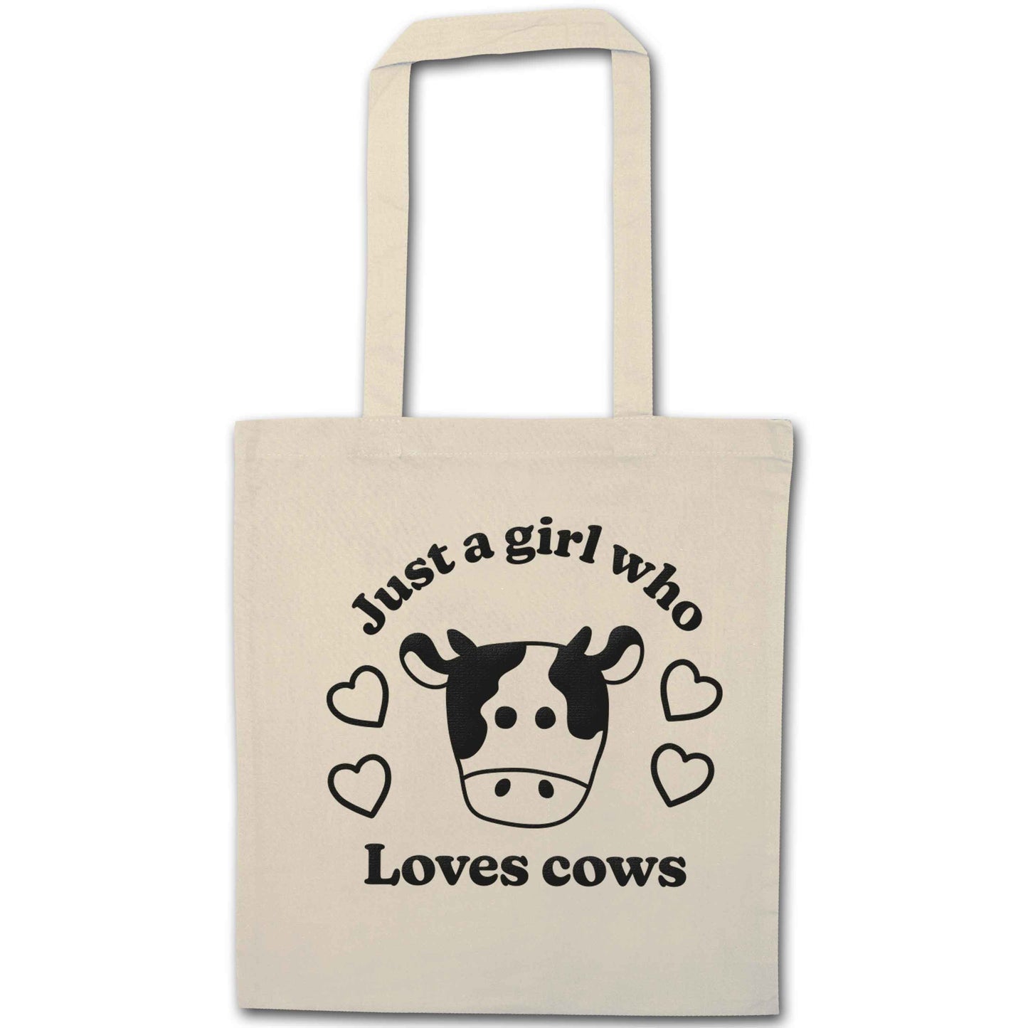 Just a girl who loves cows natural tote bag