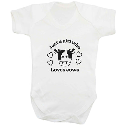 Just a girl who loves cows baby bodysuit white 18-24 months