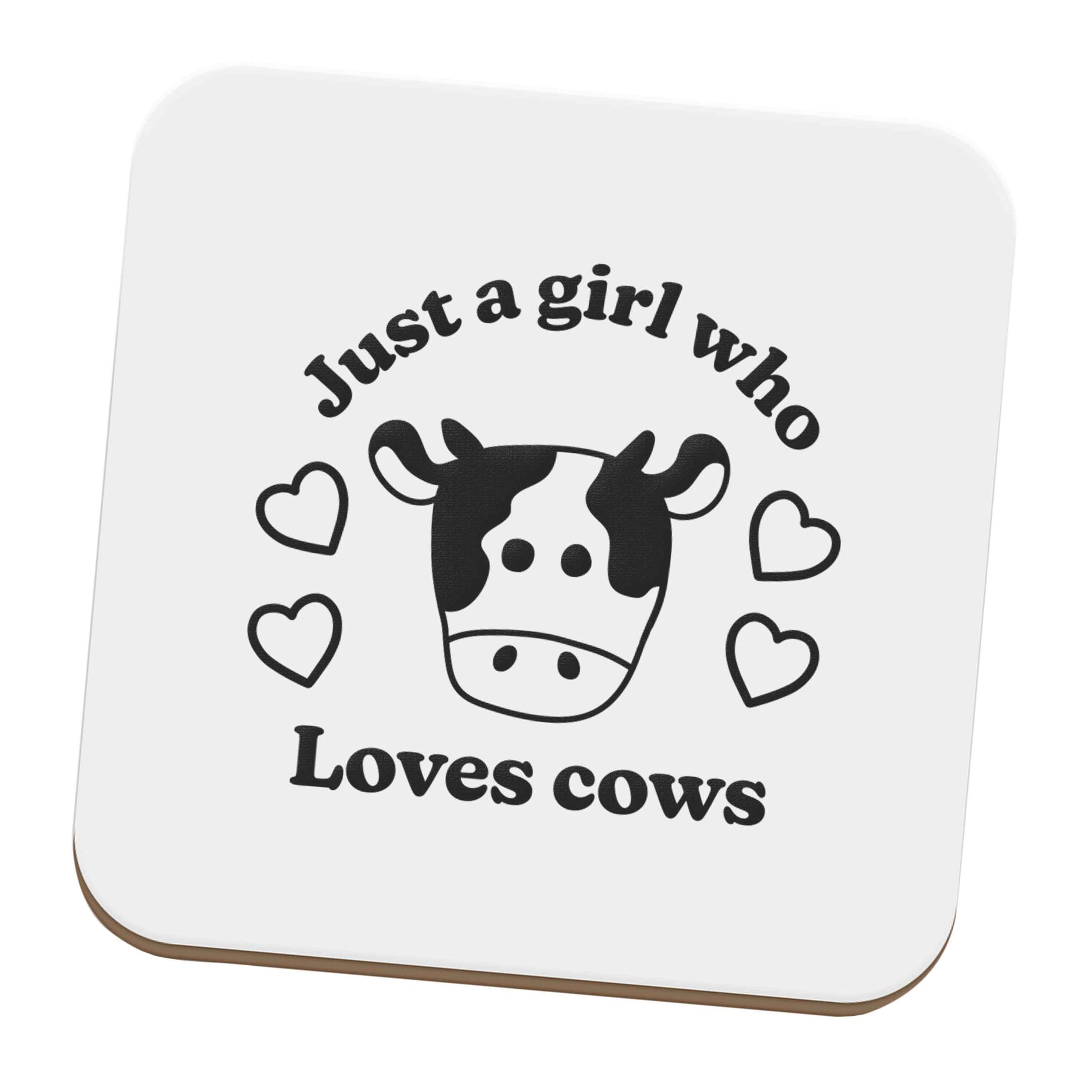 Just a girl who loves cows set of four coasters
