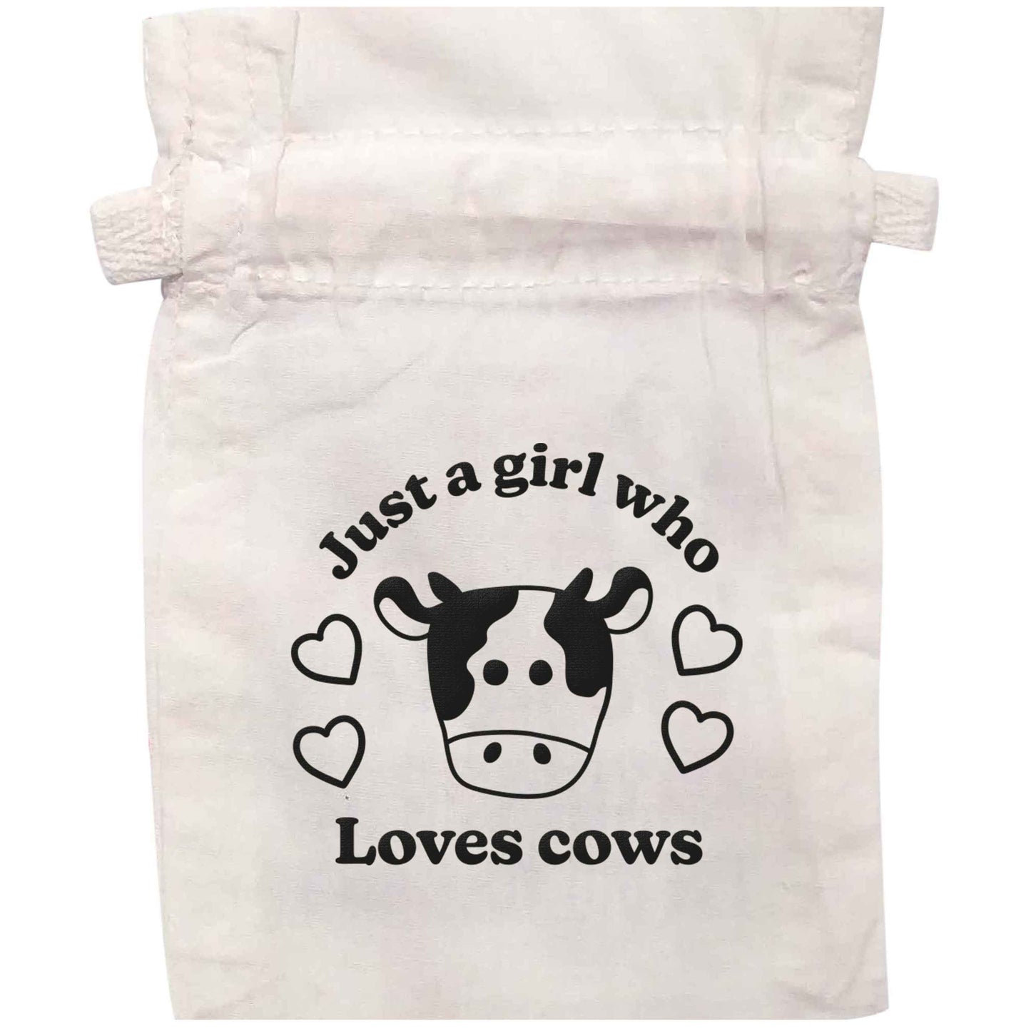 Just a girl who loves cows | XS - L | Pouch / Drawstring bag / Sack | Organic Cotton | Bulk discounts available!