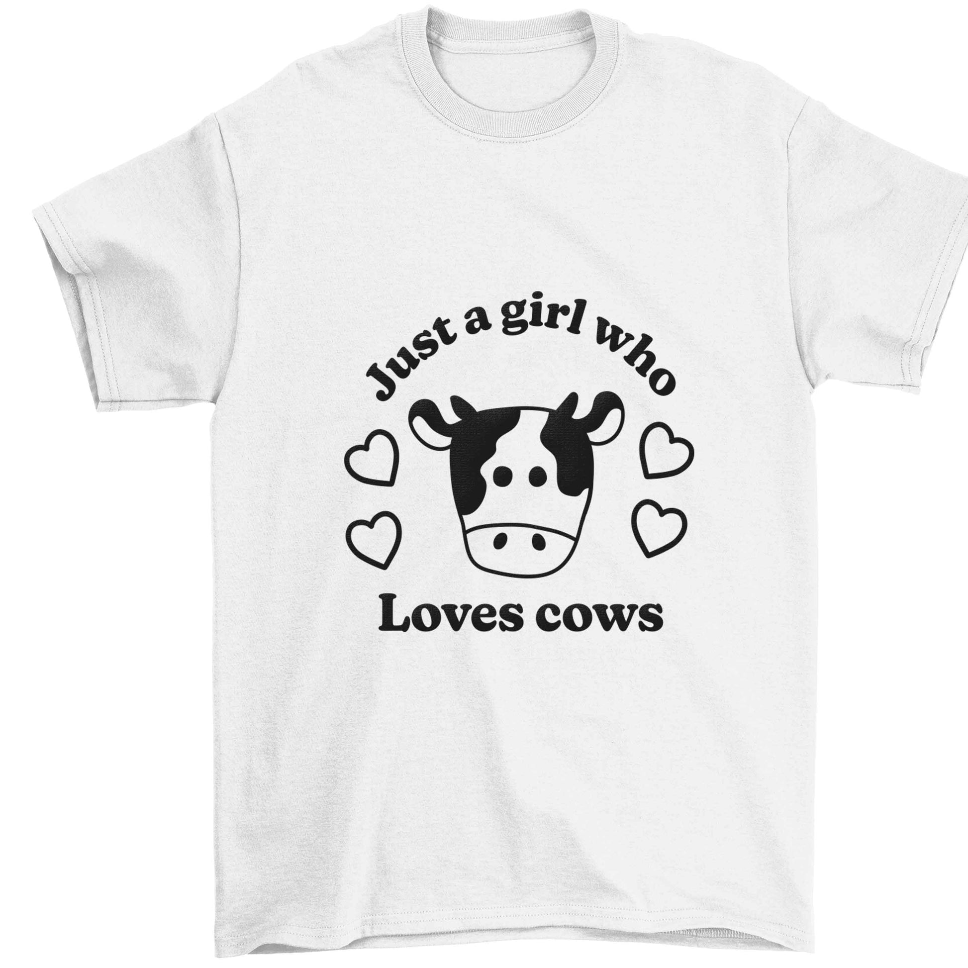 Just a girl who loves cows Children's white Tshirt 12-13 Years