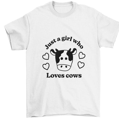 Just a girl who loves cows Children's white Tshirt 12-13 Years
