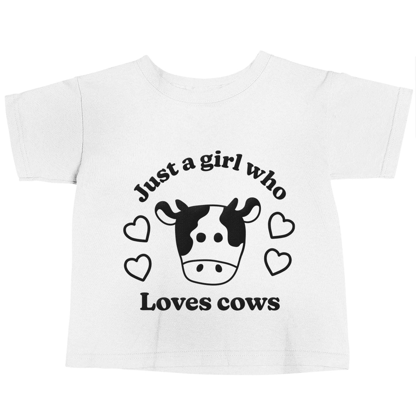 Just a girl who loves cows white baby toddler Tshirt 2 Years