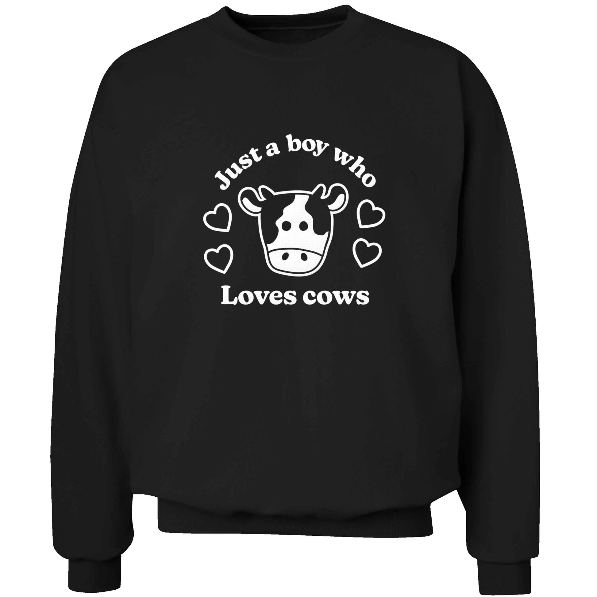 Just a boy who loves cows adult's unisex black sweater 2XL