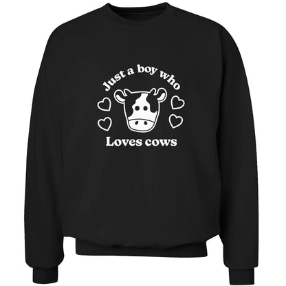 Just a boy who loves cows adult's unisex black sweater 2XL