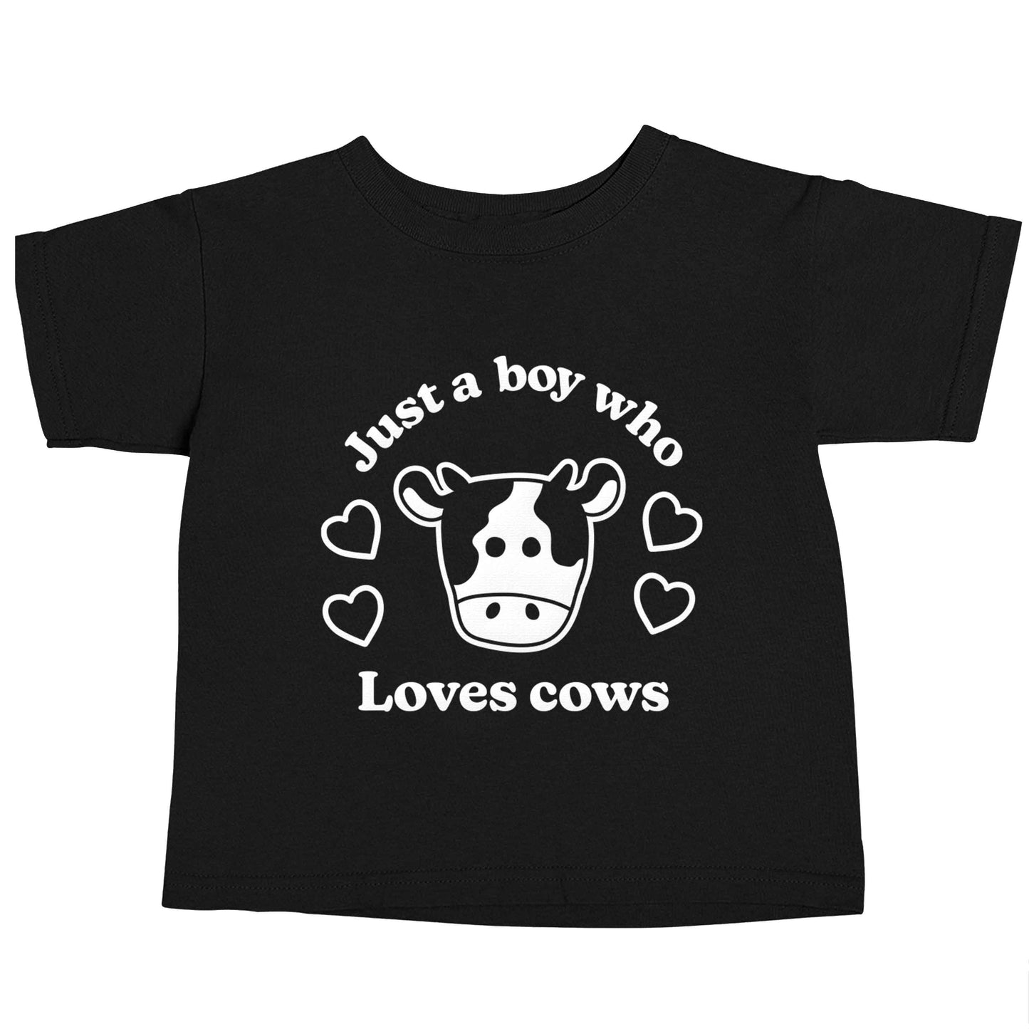 Just a boy who loves cows Black baby toddler Tshirt 2 years