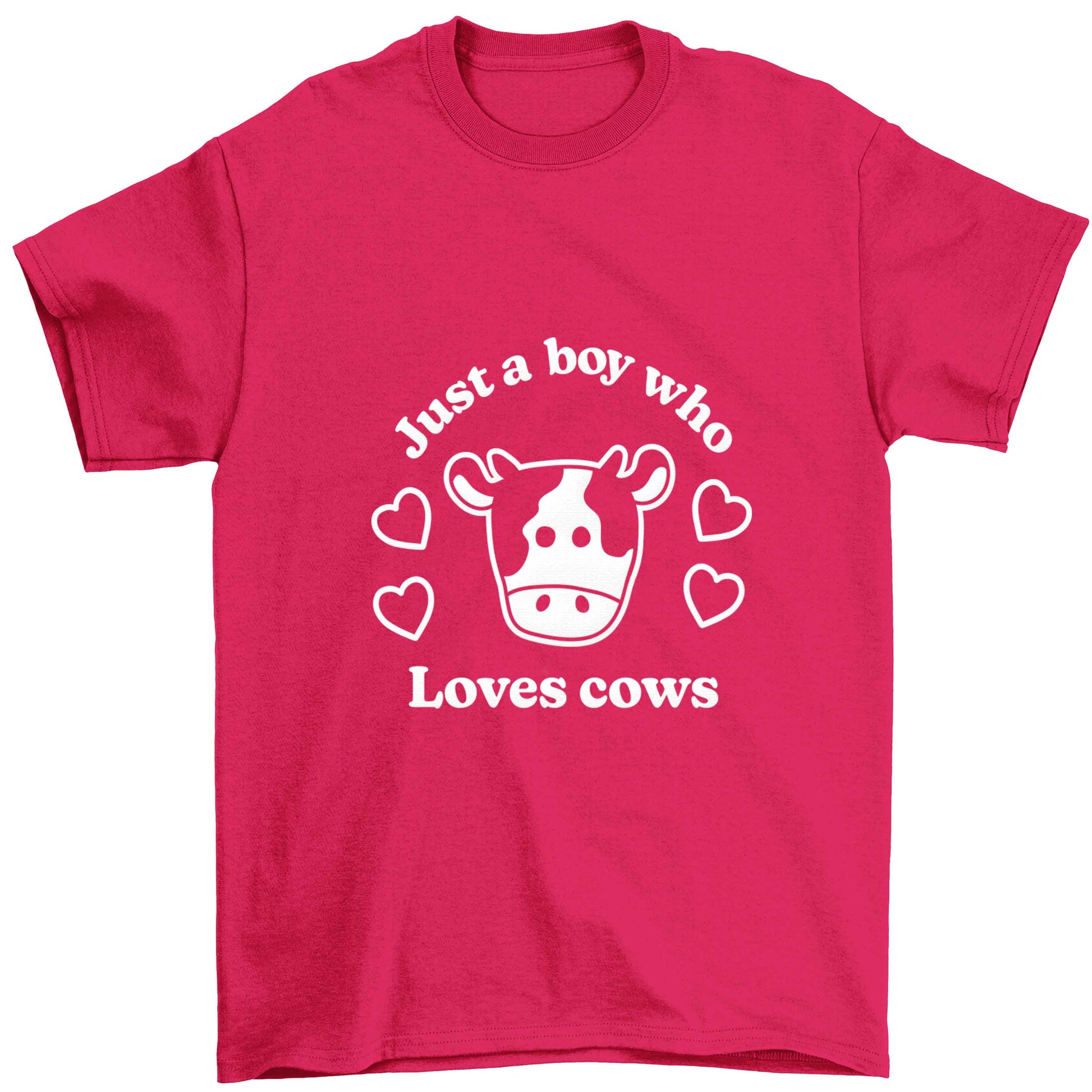 Just a boy who loves cows Children's pink Tshirt 12-13 Years
