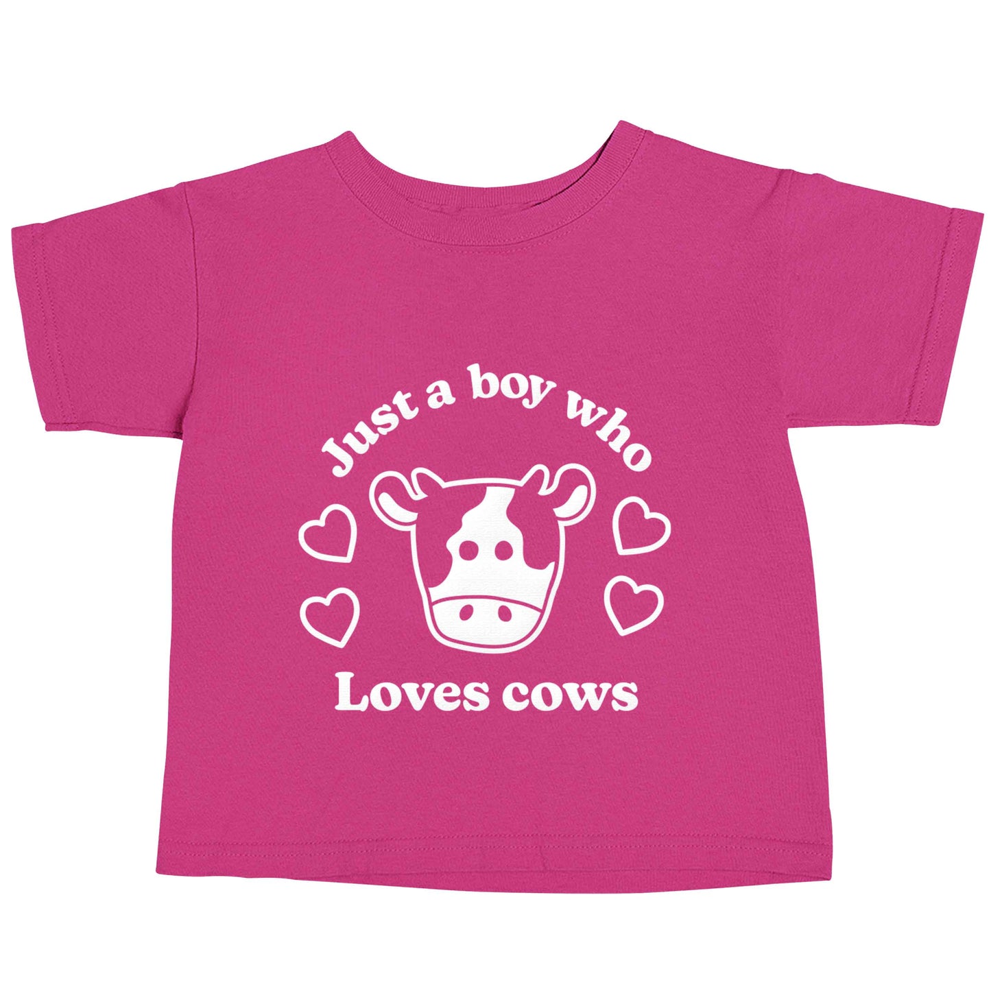 Just a boy who loves cows pink baby toddler Tshirt 2 Years